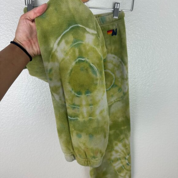 Aviator Nation Hand Dyed Sweatpants Women's S Green Tie Dye Boho Lounge Stretch - Picture 4 of 7